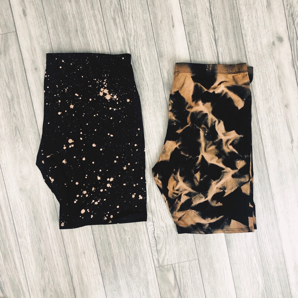 NEW SET Black Bleached Biker Shorts Set S-3X - Picture 1 of 4